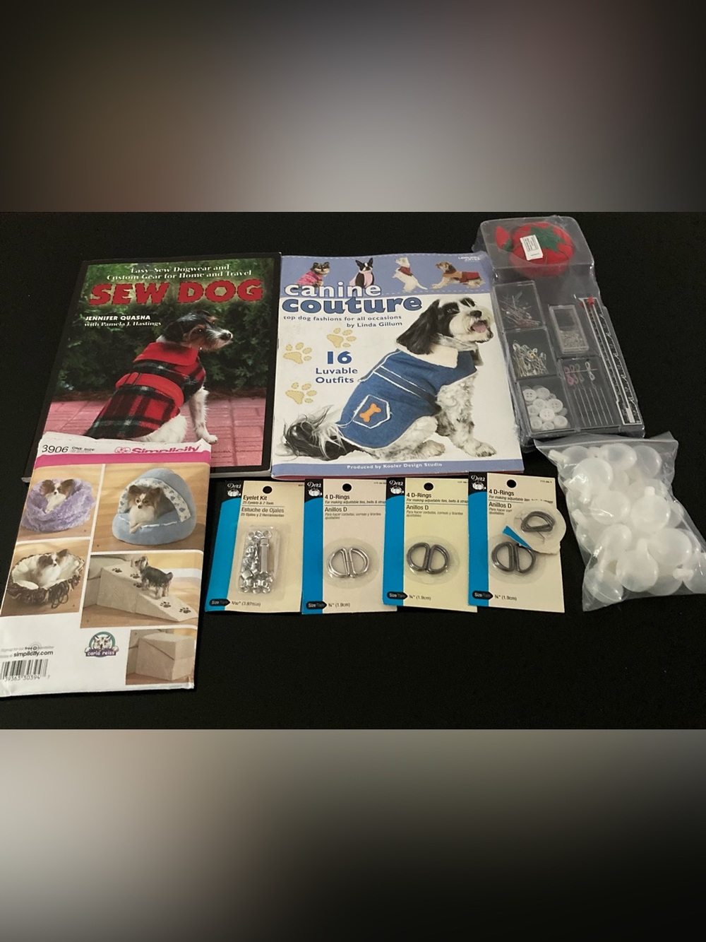 Dog Sewing Pattern & Book Bundle with Notions and squeakers for dog toys
